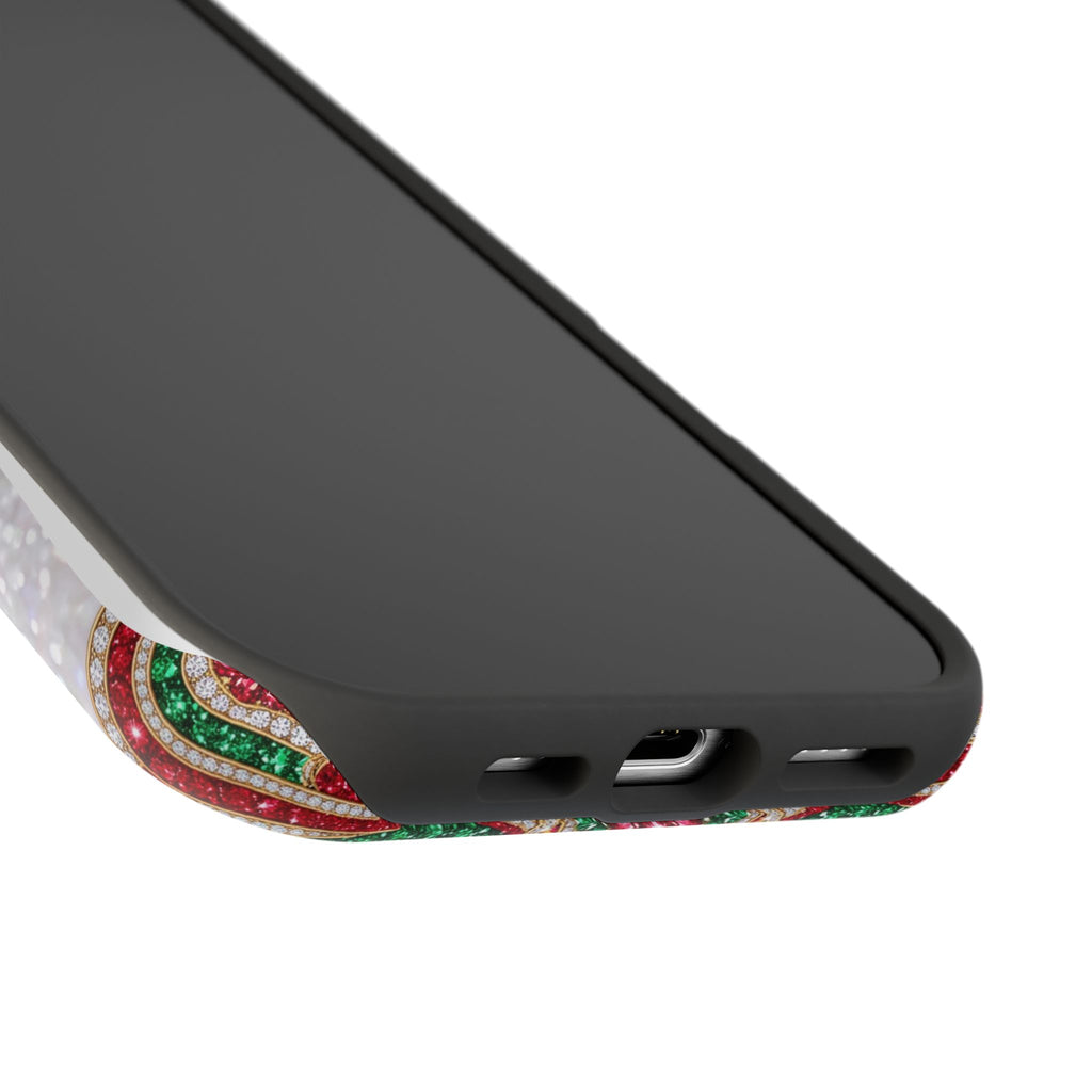 Jeweled Apple Medallion Personalized Teacher Phone Case — Wireless Charging Cover