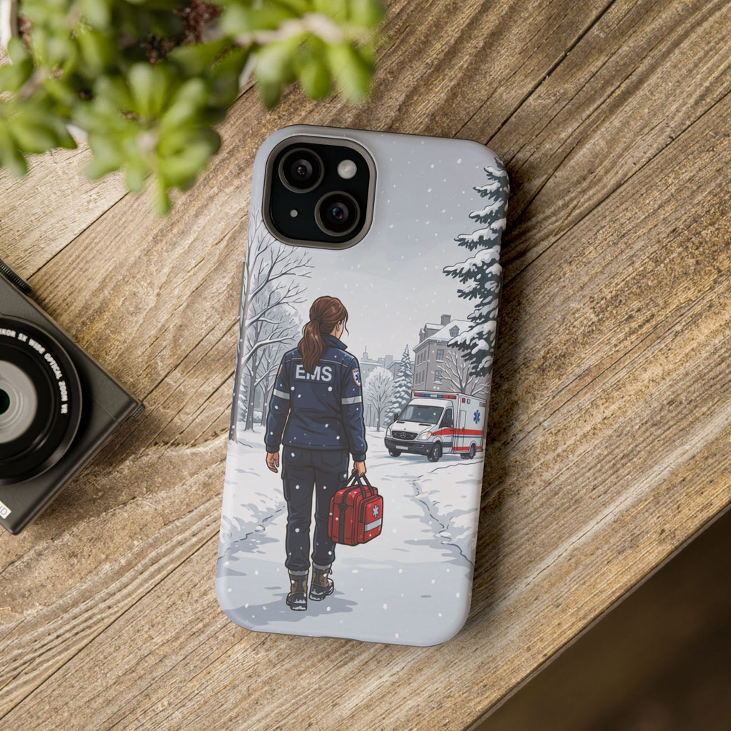 Paramedic/EMT Winter Phone Case — Magnetic Wireless Charging Cover