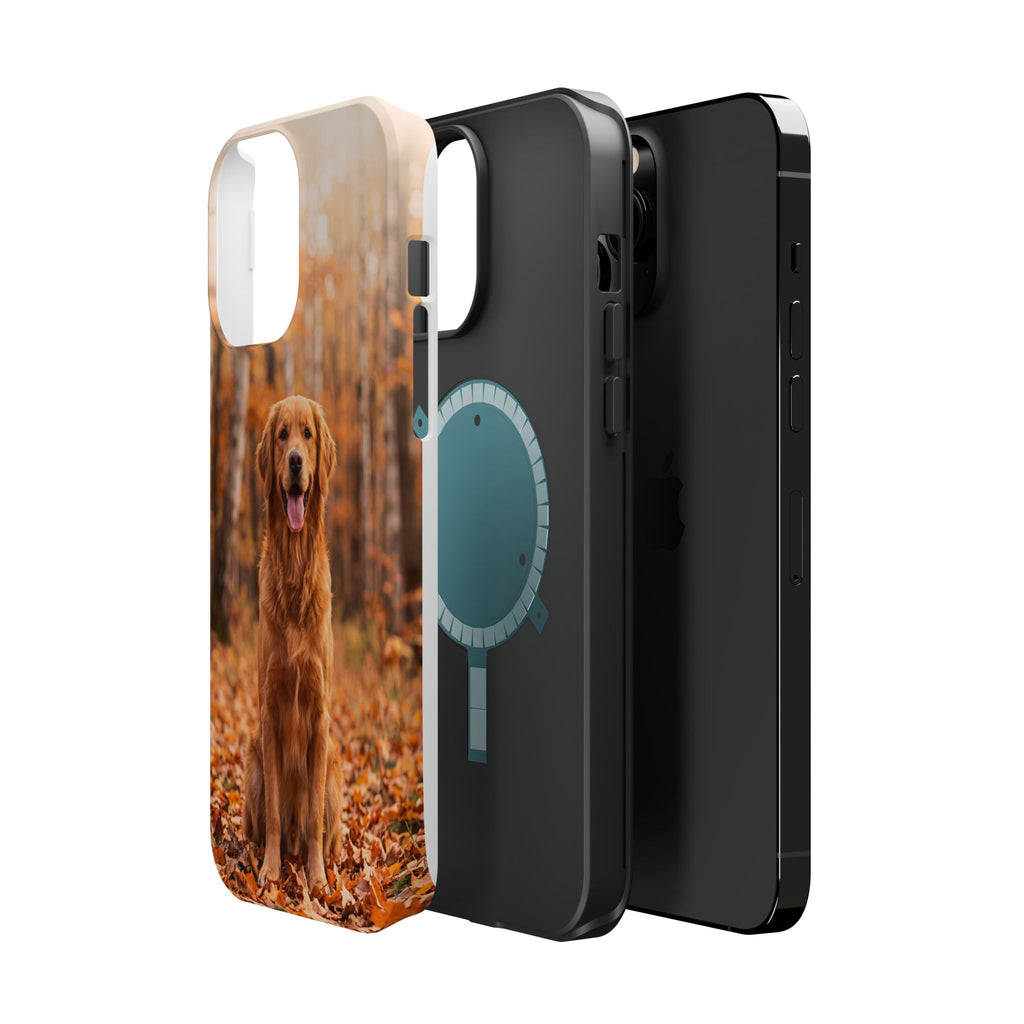 Autumn Golden Retriever Phone Case — Impact-Resistant Wireless Charging Cover