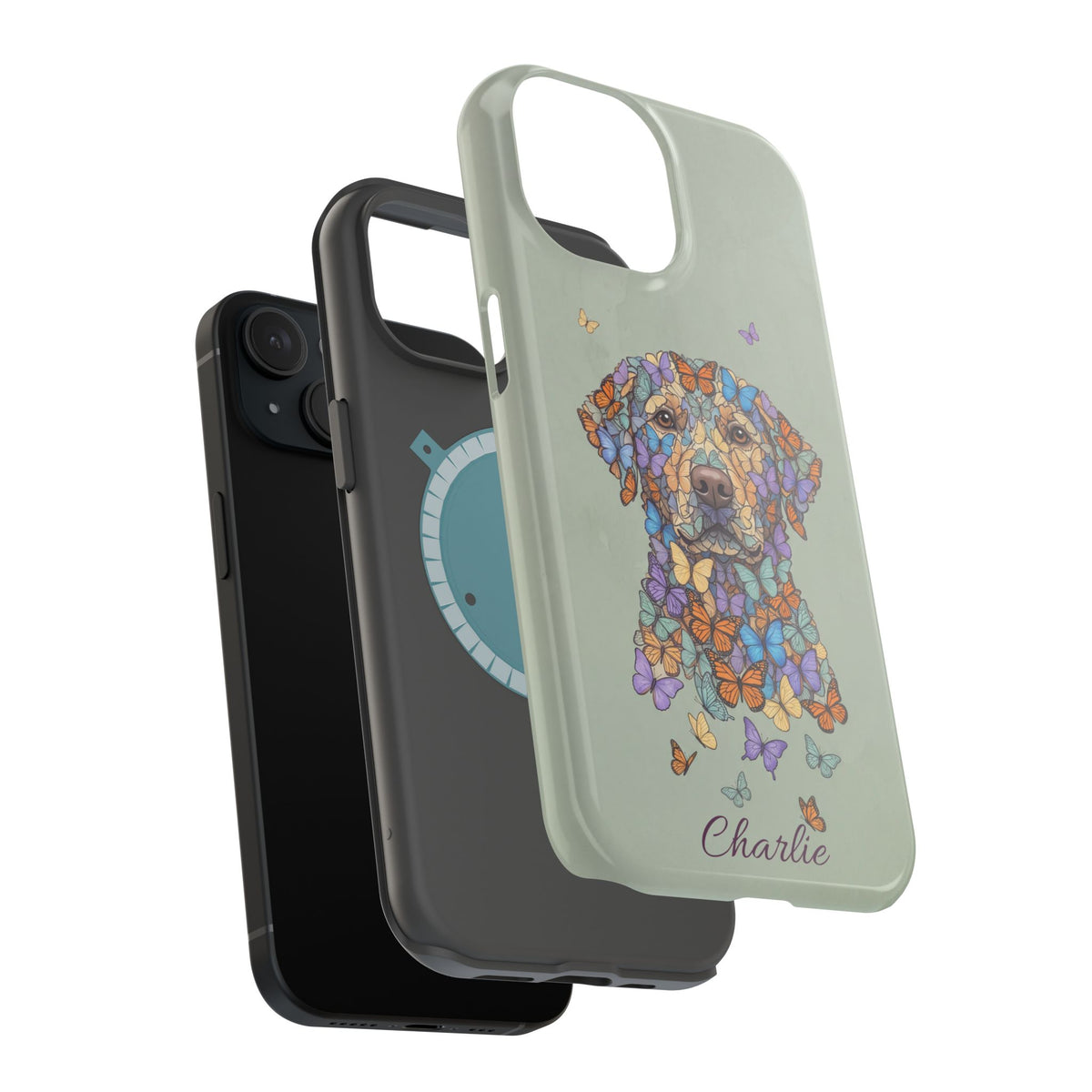 Personalized Butterfly Labrador Phone Case — Tough Magnetic Case with Wireless Charging