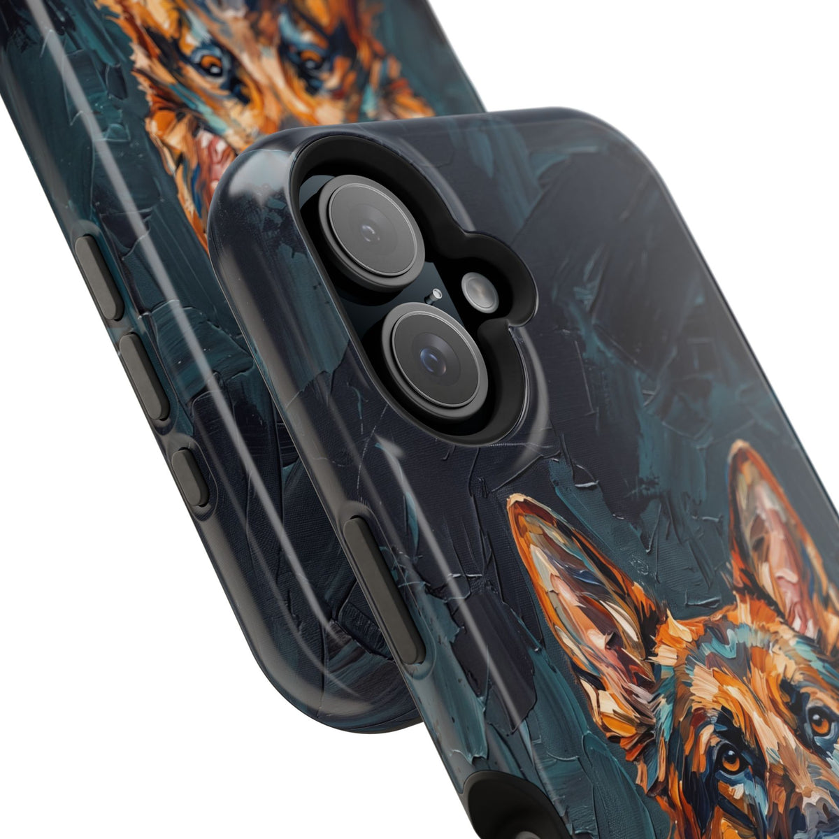 German Shepherd Phone Case | Palette Knife Painting Art — Tough Magnetic Case with Wireless Charging
