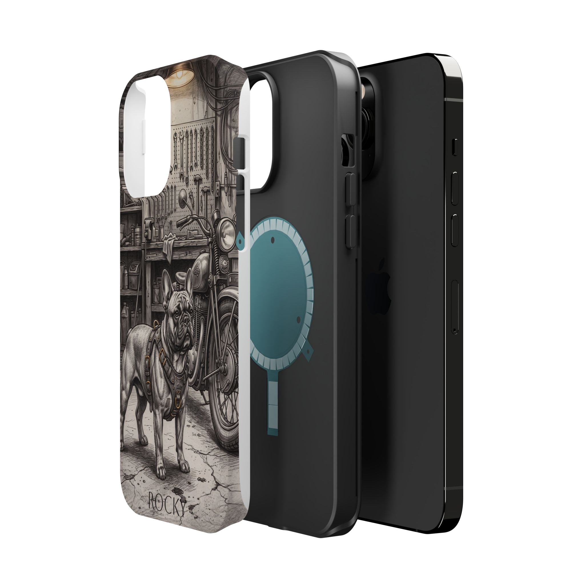 Personalized French Bulldog Vintage Street Phone Case — Wireless Charging Cover