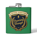 Flask — "Certified Journeyman: Powering Through" 6oz Stainless Steel Hip Flask