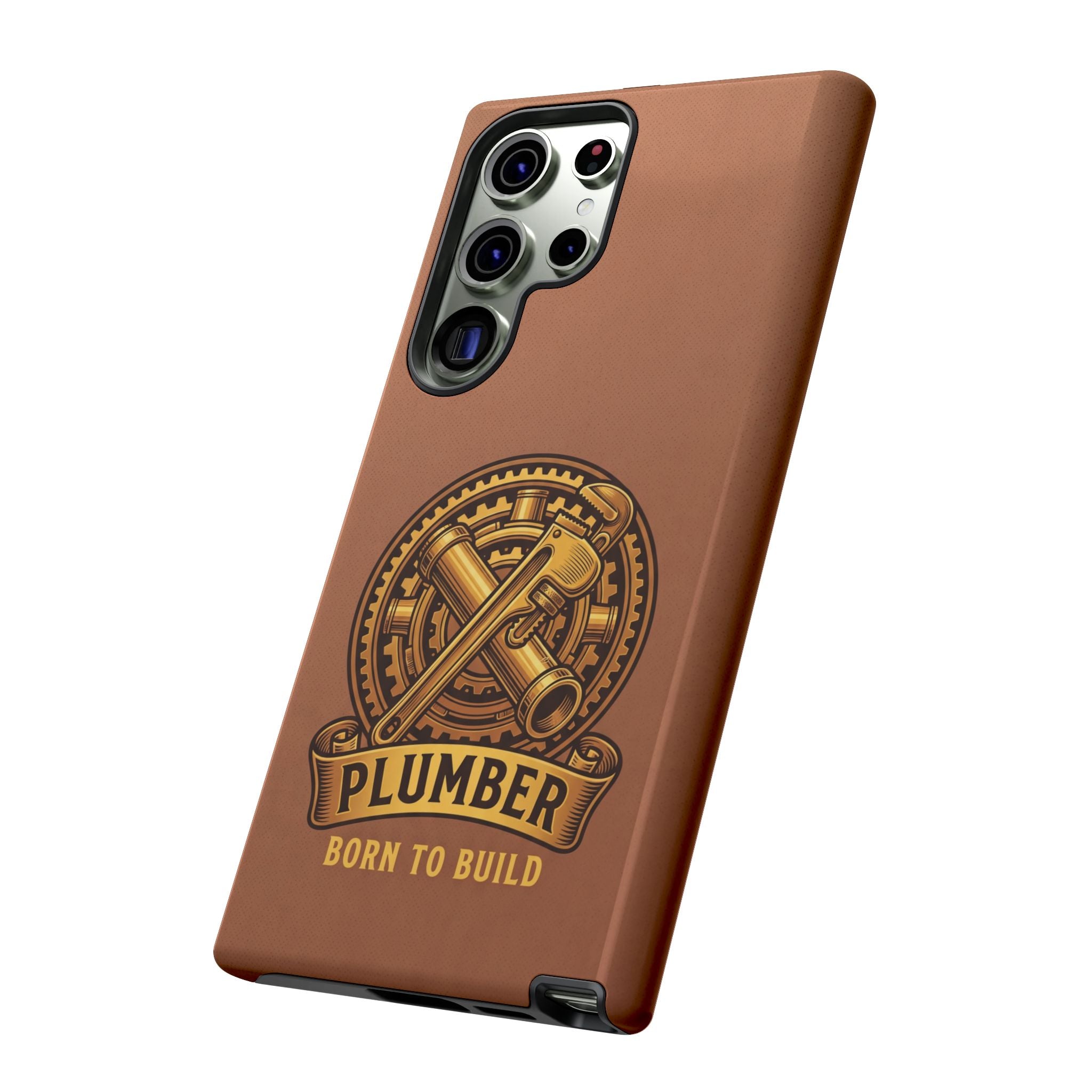 Plumber Born to Build Leather Phone Case - Samsung & iPhone Series