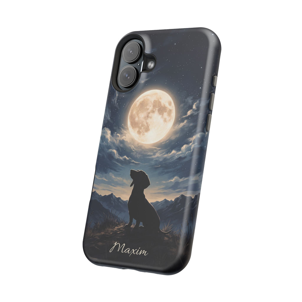 Personalized Dachshund Moonlight Phone Case — Wireless Charging Cover
