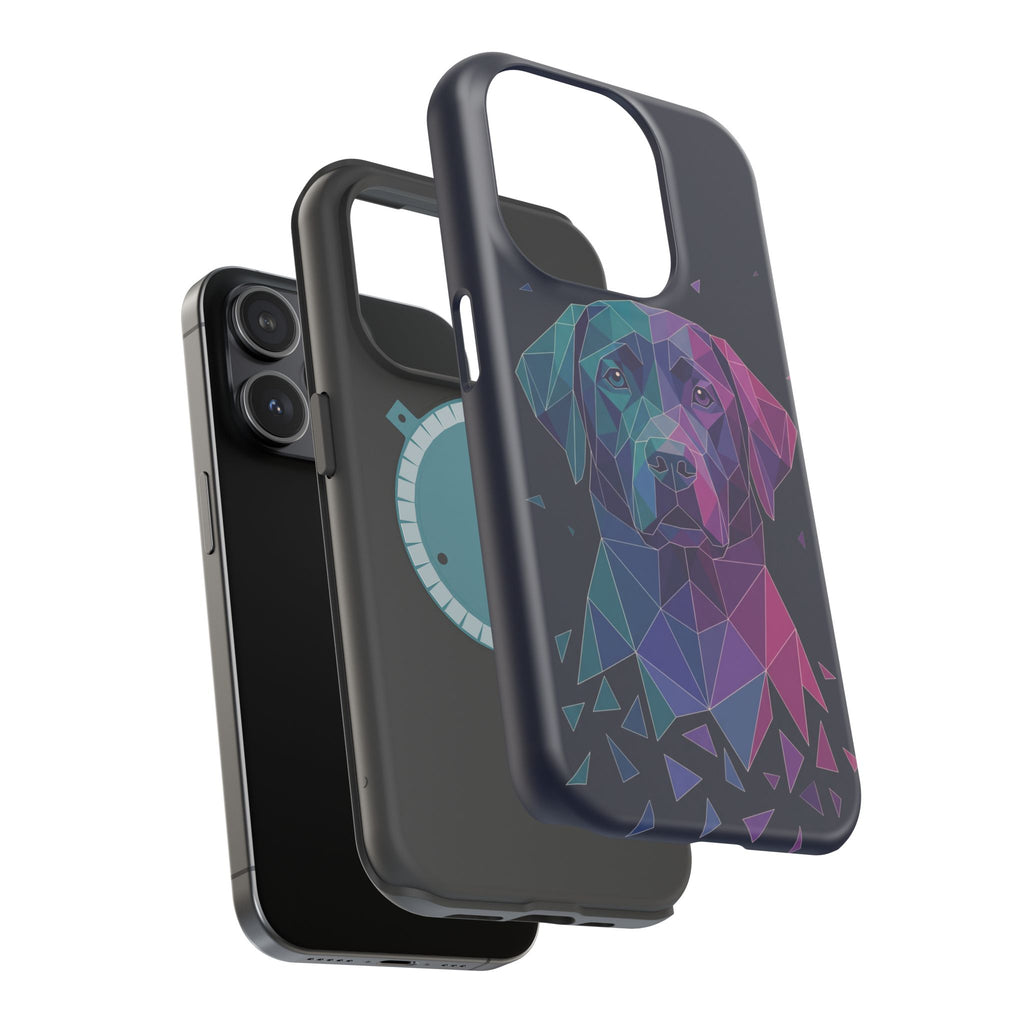 Geometric Labrador Phone Case — Tough Magnetic Case with Wireless Charging