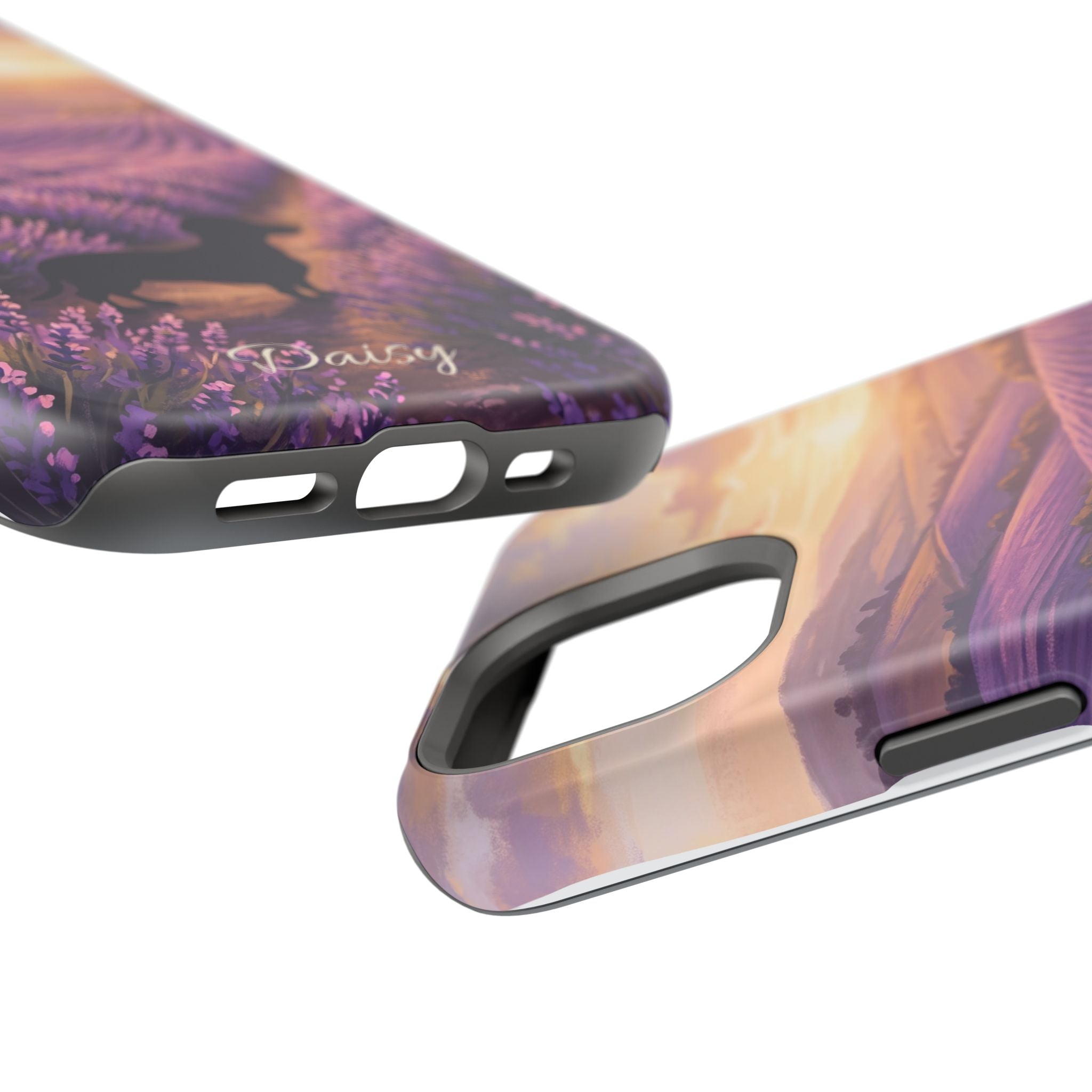 Personalized Dachshund Lavender Field Phone Case — Wireless Charging Cover
