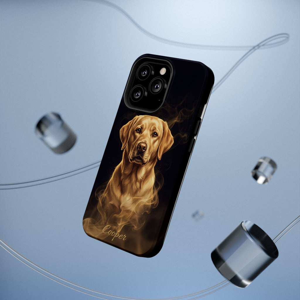 Personalized Gold Smoke Labrador Phone Case — Tough Magnetic Case with Wireless Charging