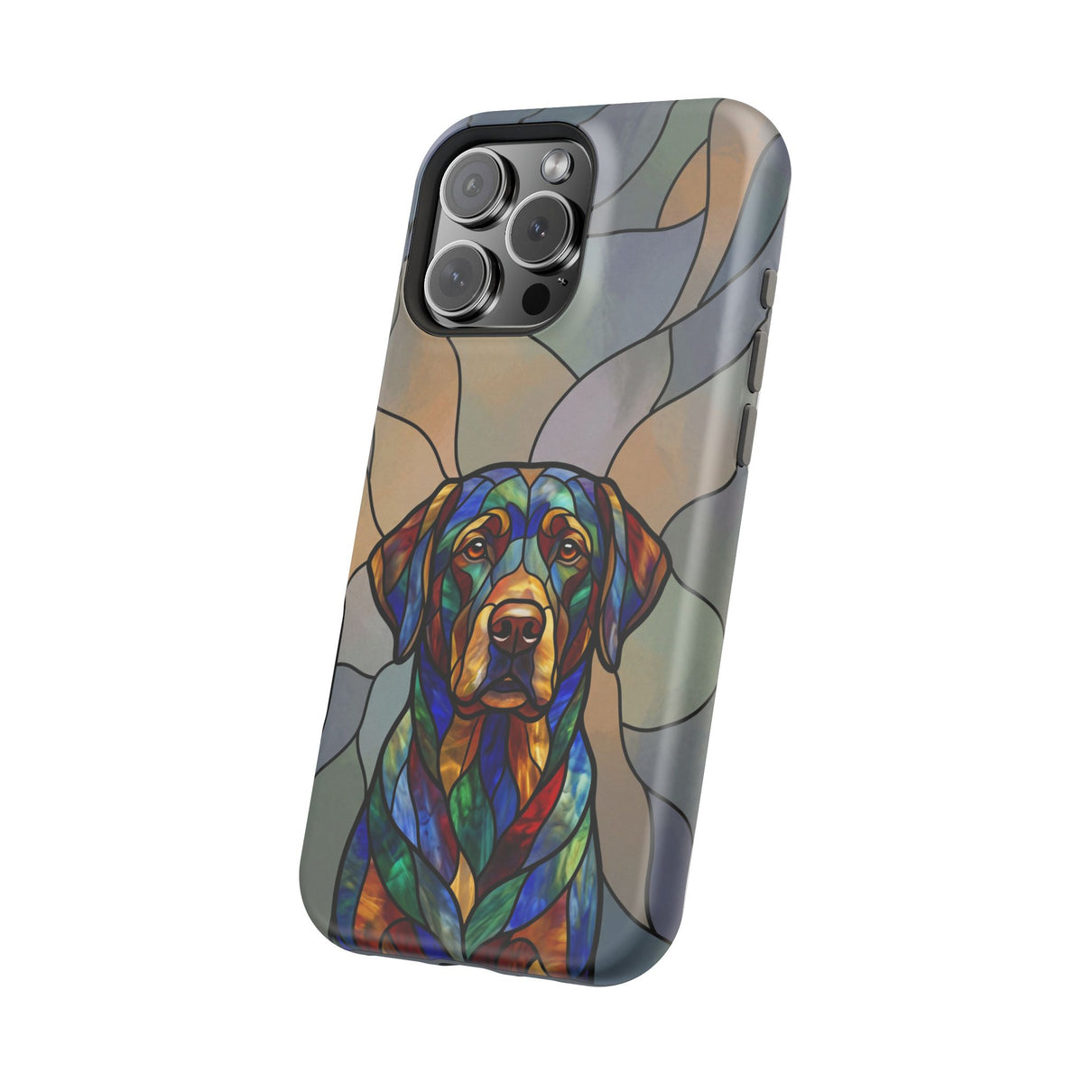 Stained Glass Labrador Phone Case — Tough Magnetic Case with Wireless Charging