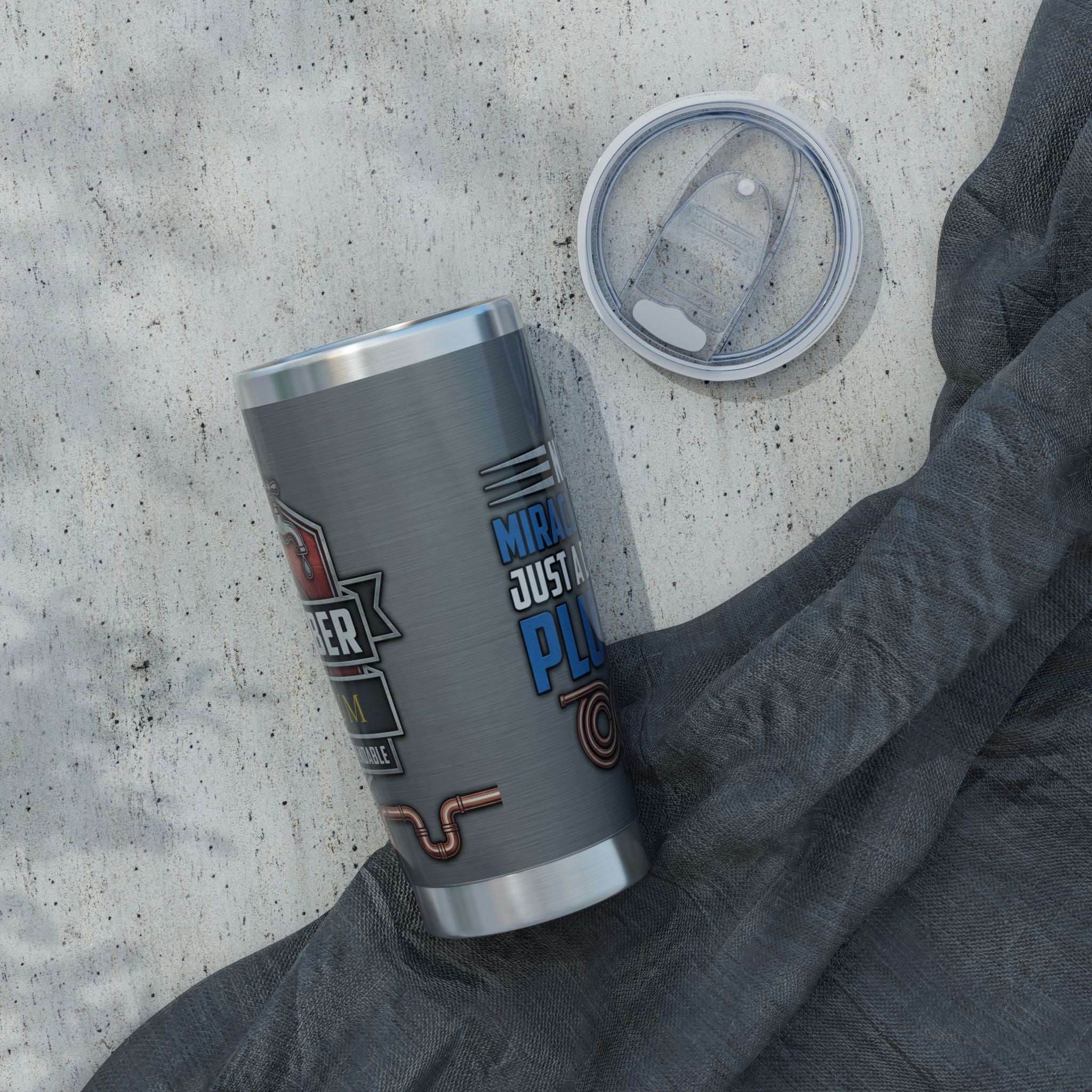 Personalized Plumber Tumbler – "Not A Miracle Worker" Industrial Design 20 oz
