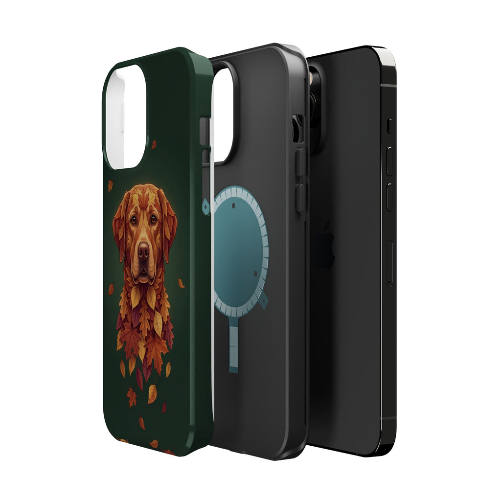 Autumn Leaves Labrador Phone Case — Tough Magnetic Case with Wireless Charging