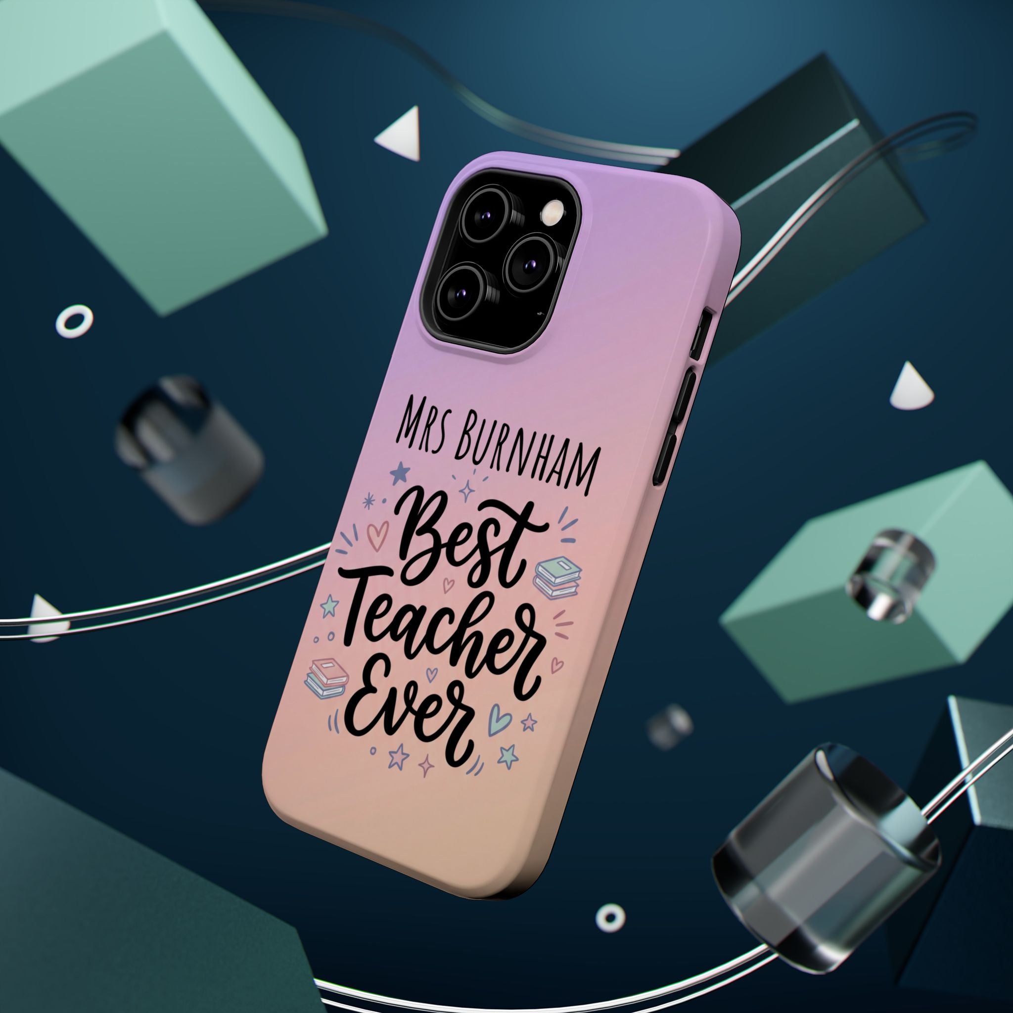 Best Teacher Ever Personalized Phone Case — Wireless Charging Cover