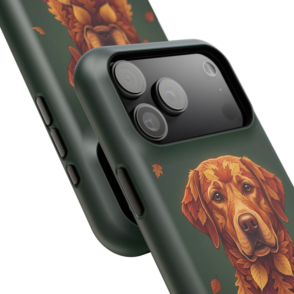 Autumn Leaves Labrador Phone Case — Tough Magnetic Case with Wireless Charging