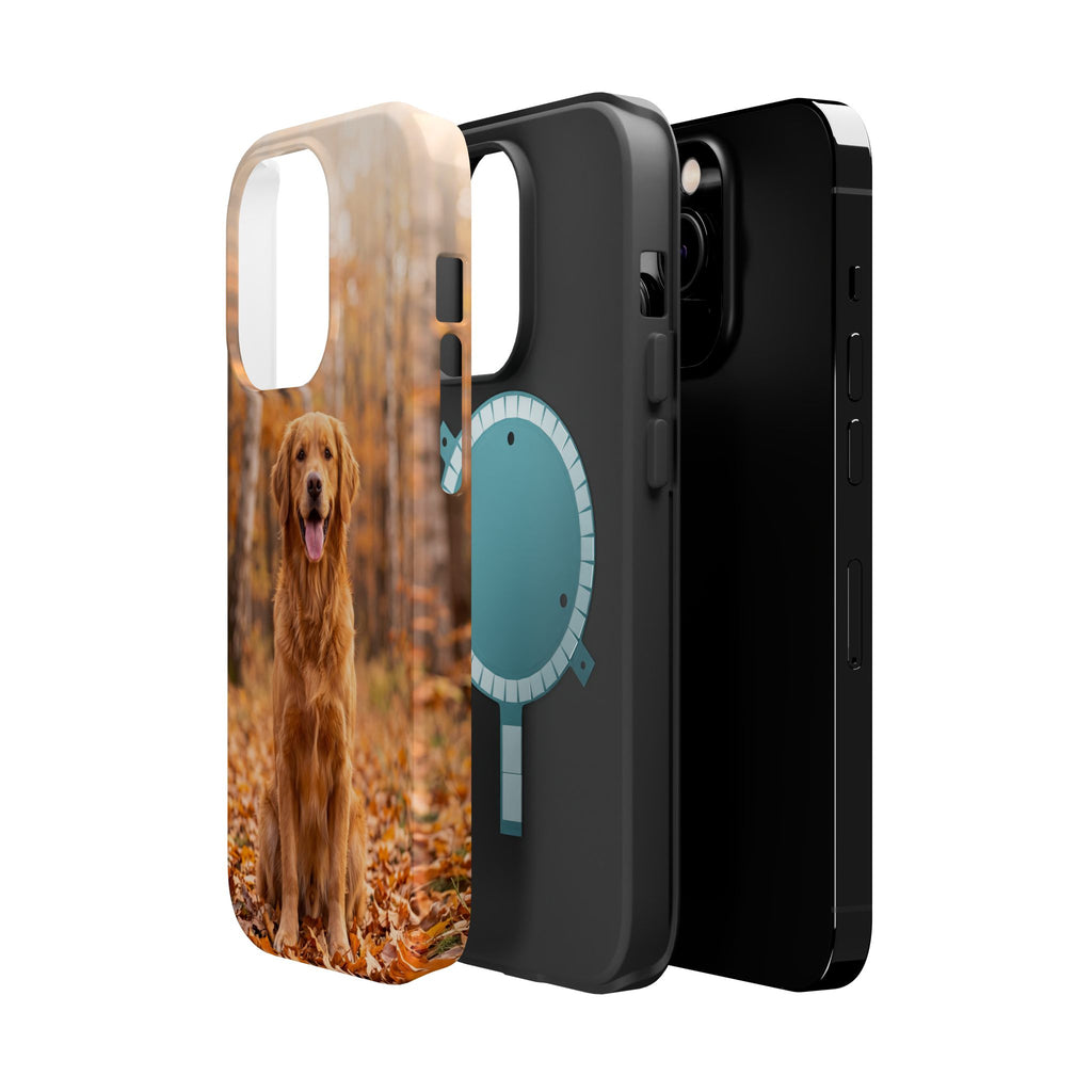 Autumn Golden Retriever Phone Case — Impact-Resistant Wireless Charging Cover