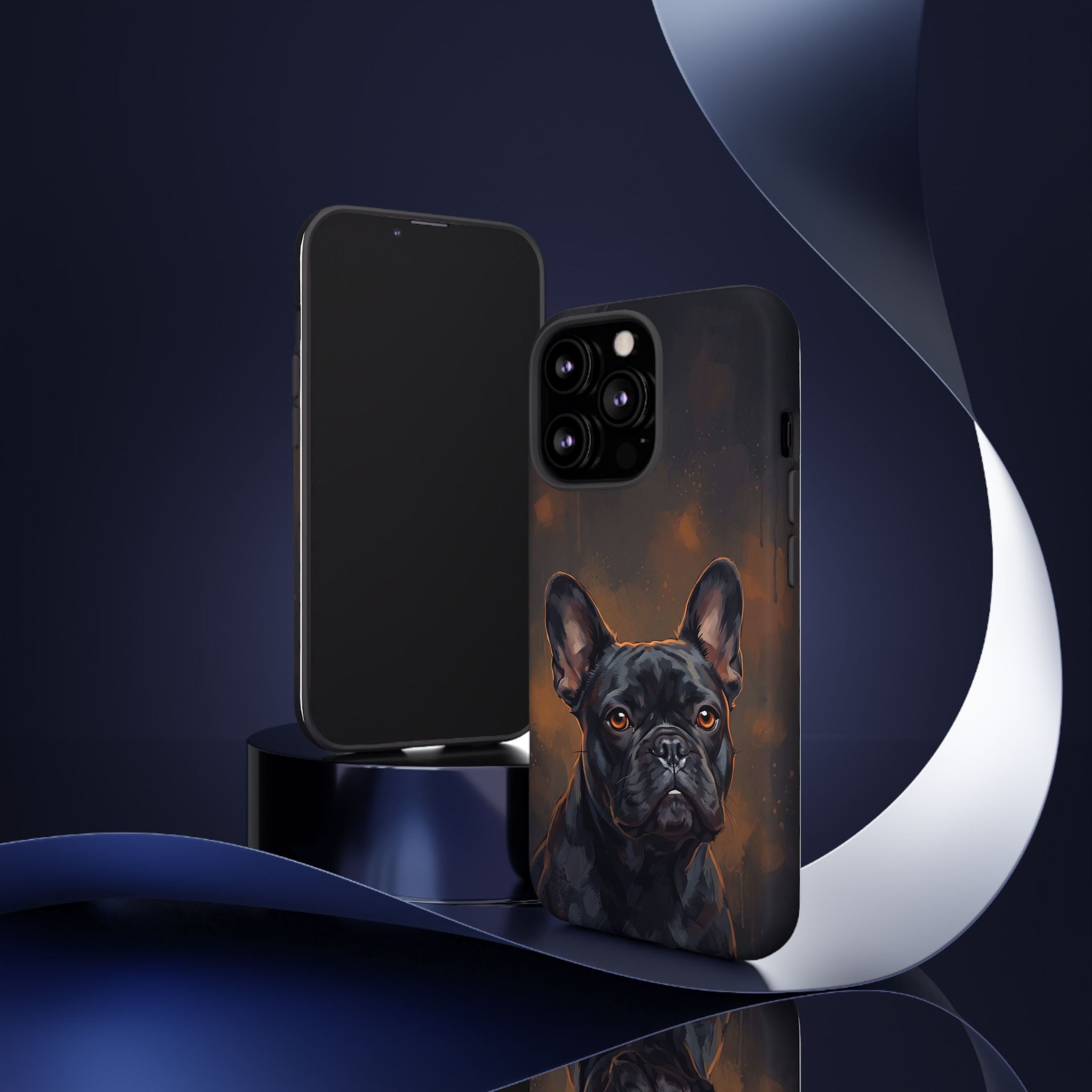 Moody French Bulldog Portrait Phone Case | Dramatic Studio Photography Style | iPhone & Samsung