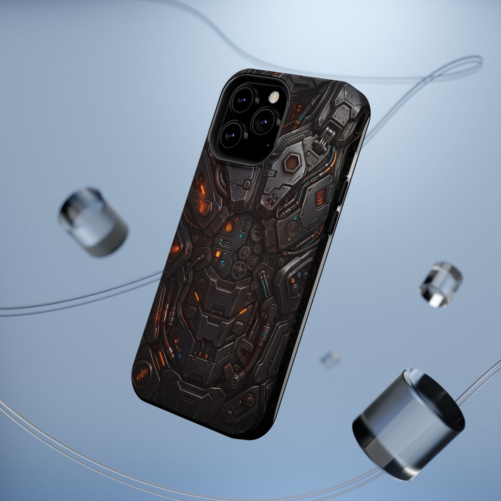 Mech Armor Phone Case — Industrial Circuit Wireless Charging Cover