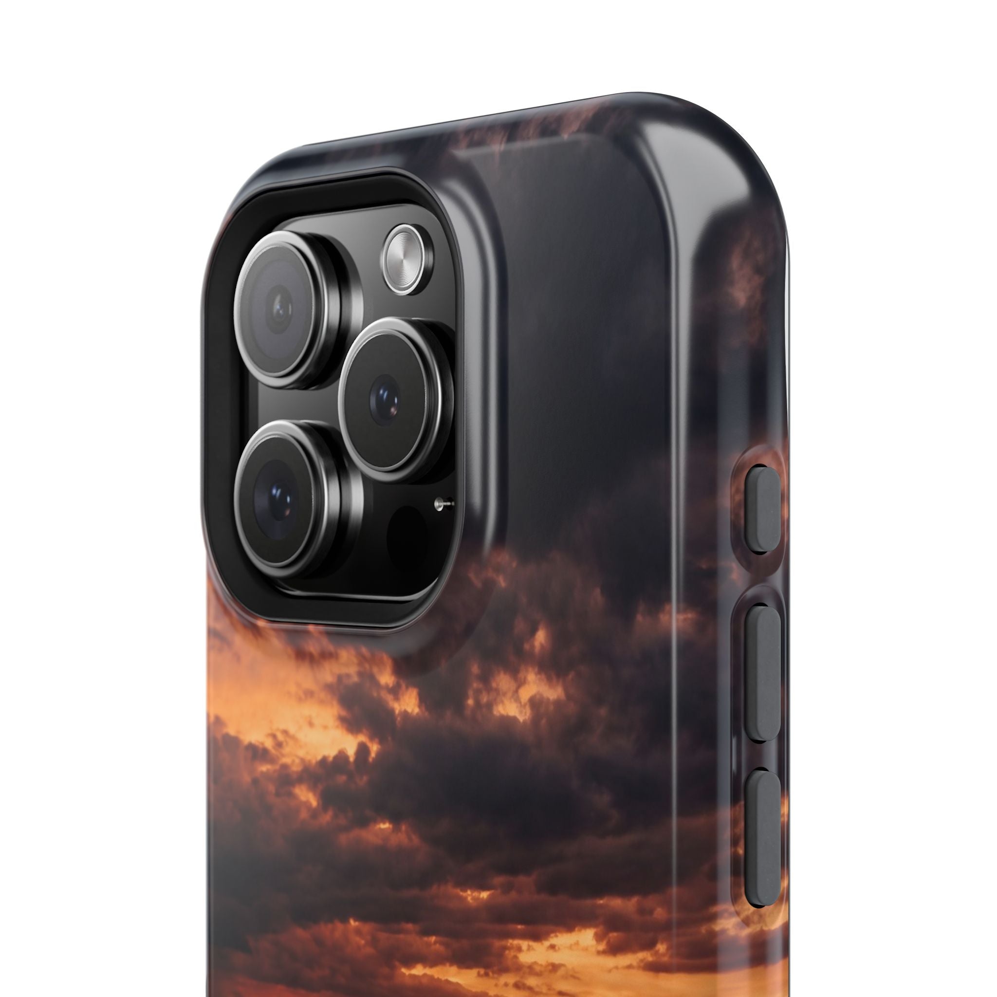 Sunset Paw Print Phone Case — Impact-Resistant Wireless Charging Cover