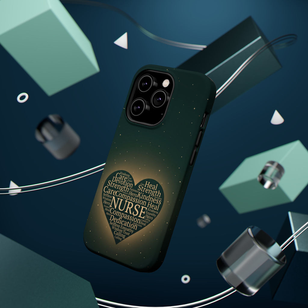 Nurse Heart Word and Art Phone Case — Impact-Resistant Wireless Charging Cover