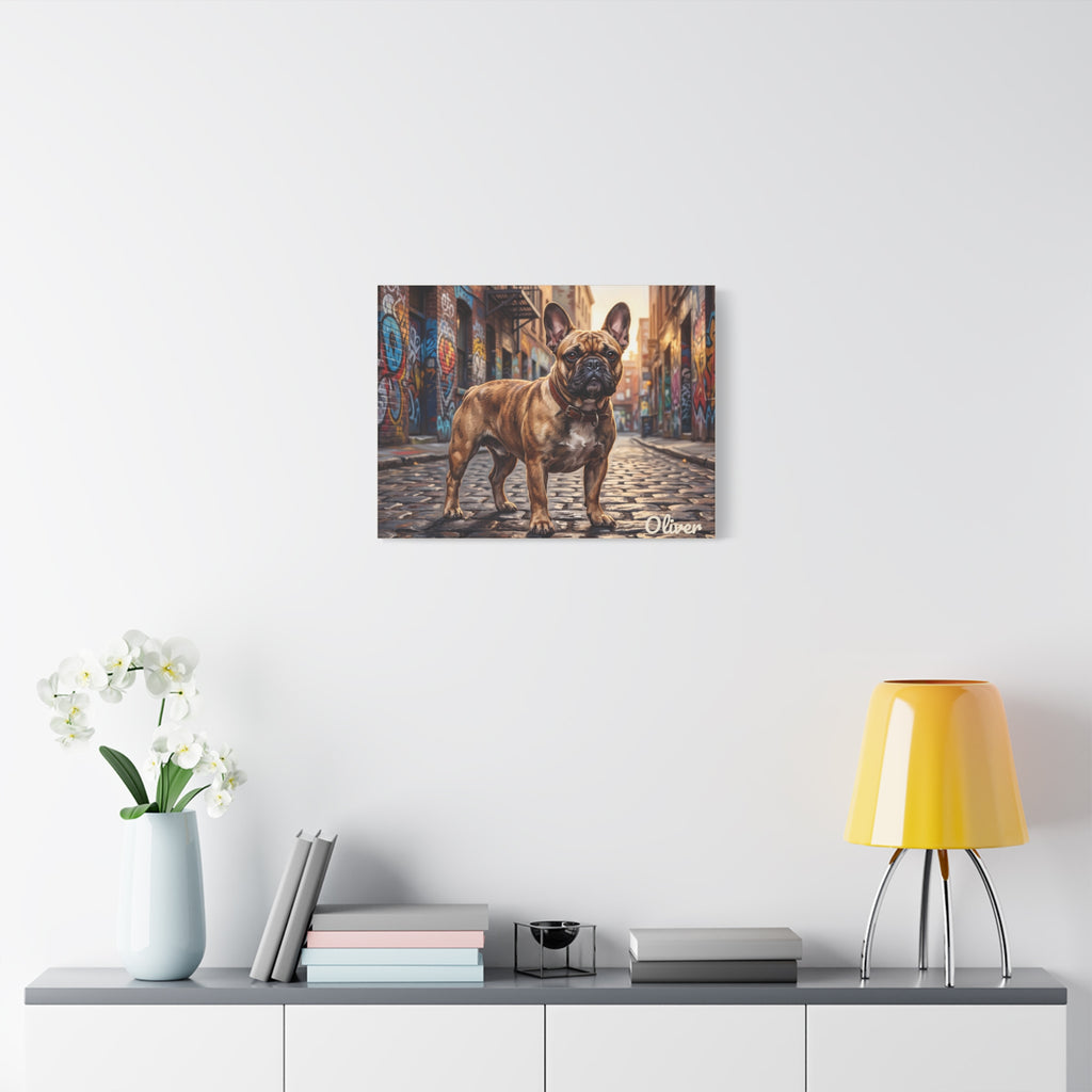 French Bulldog Personalized Canvas | Urban Graffiti Street Art Wall Art