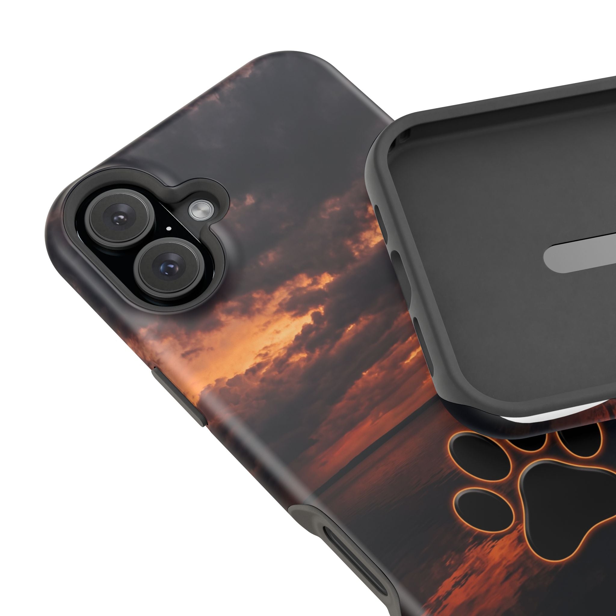 Paw Sunset Magnetic Impact-Resistant Phone Case for iPhone and Samsung Galaxy series