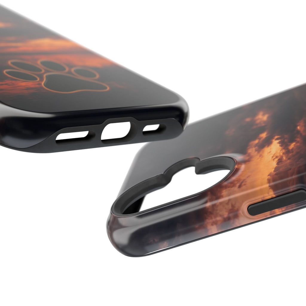 Paw Sunset Magnetic Impact-Resistant Phone Case for iPhone and Samsung Galaxy series