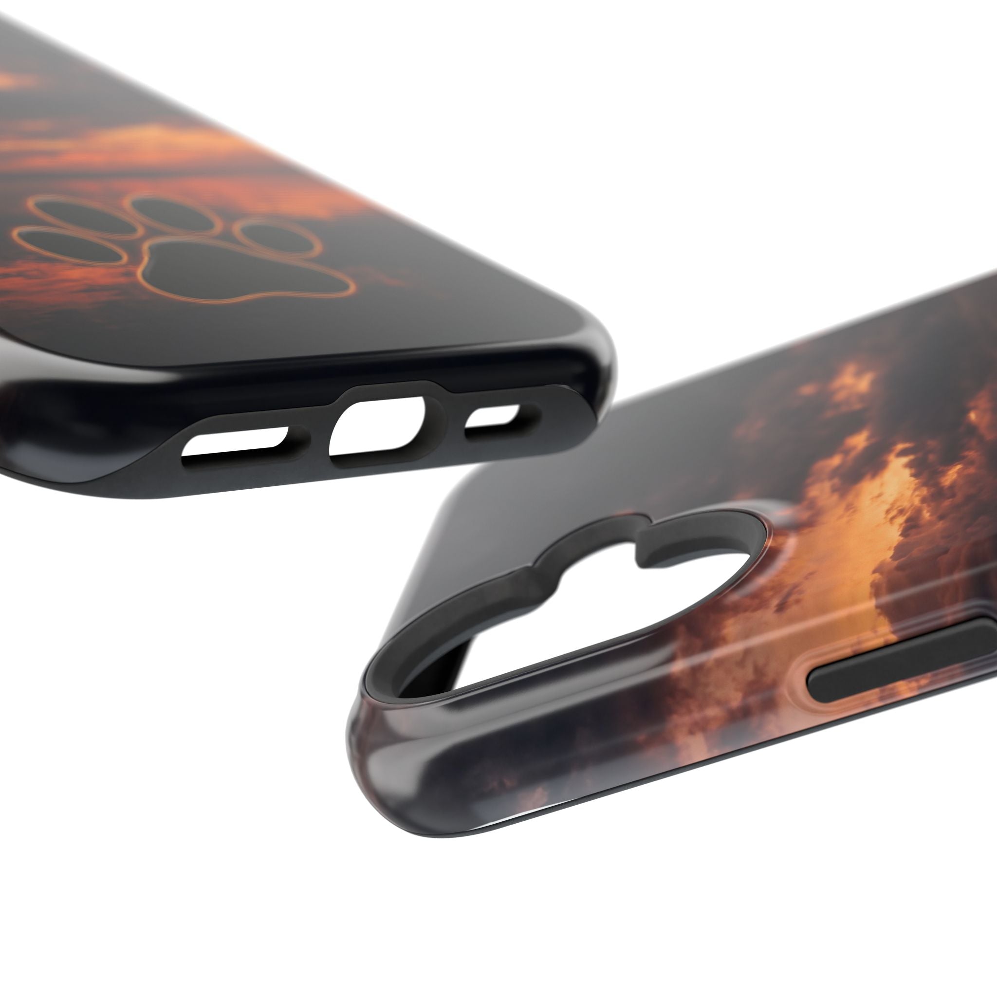 Paw Sunset Magnetic Impact-Resistant Phone Case for iPhone and Samsung Galaxy series
