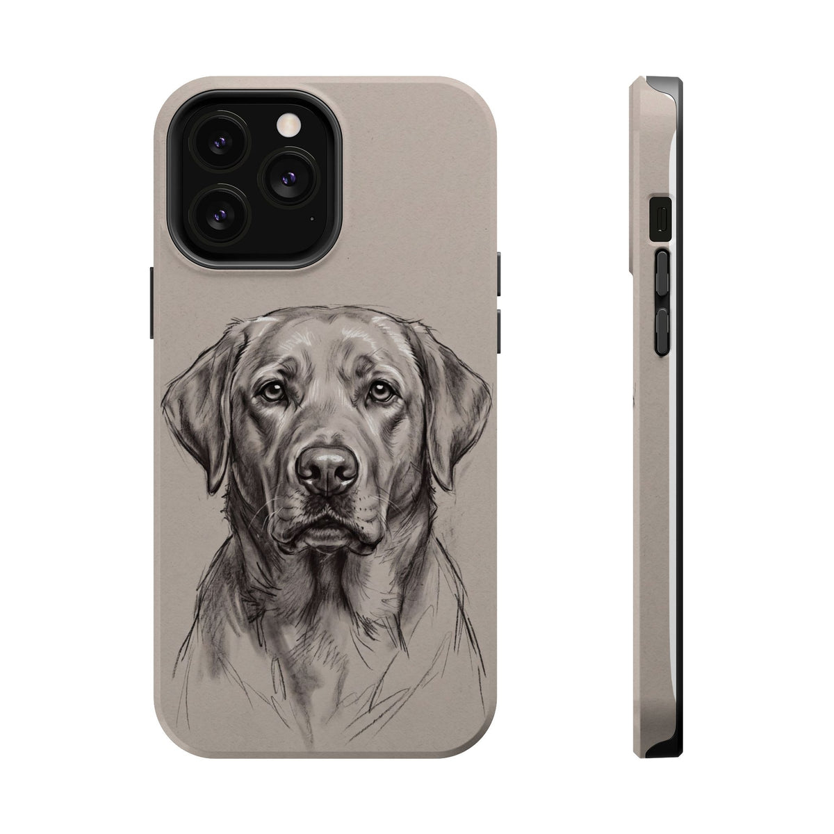 Charcoal Sketch Labrador Phone Case — Tough Magnetic Case with Wireless Charging