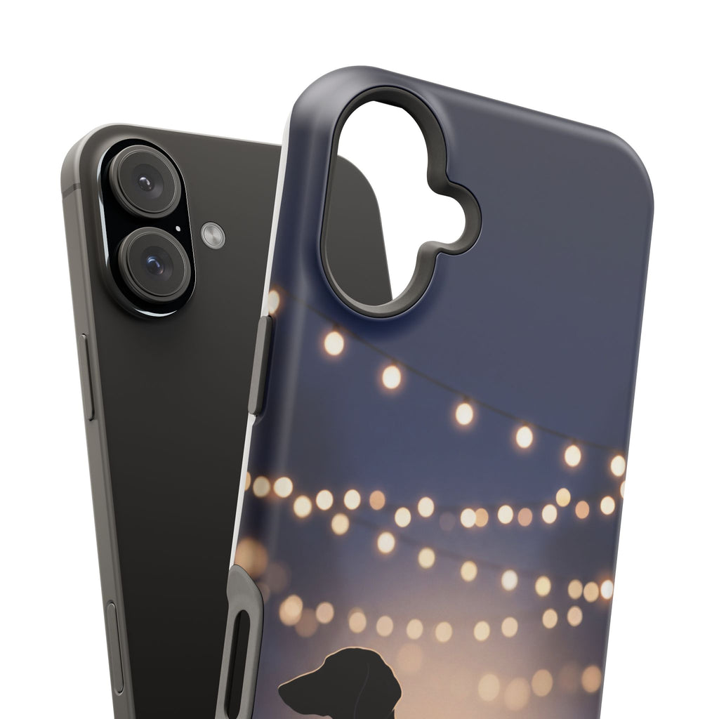 Personalized Dachshund Fairy Lights Phone Case — Wireless Charging Cover