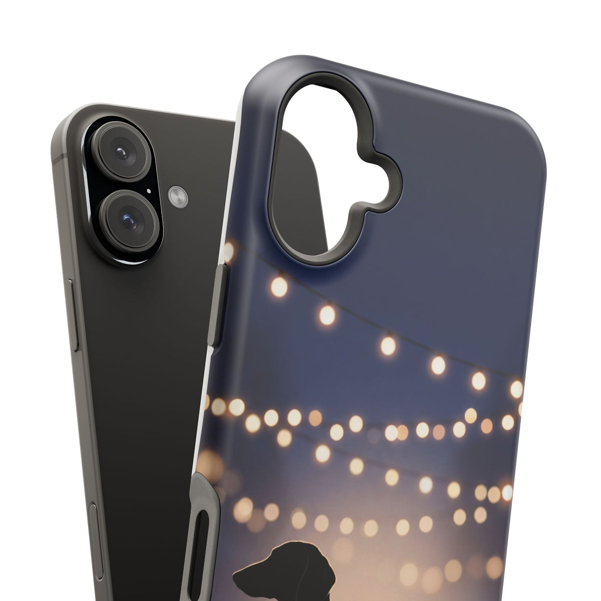 Personalized Dachshund Fairy Lights Phone Case — Wireless Charging Cover