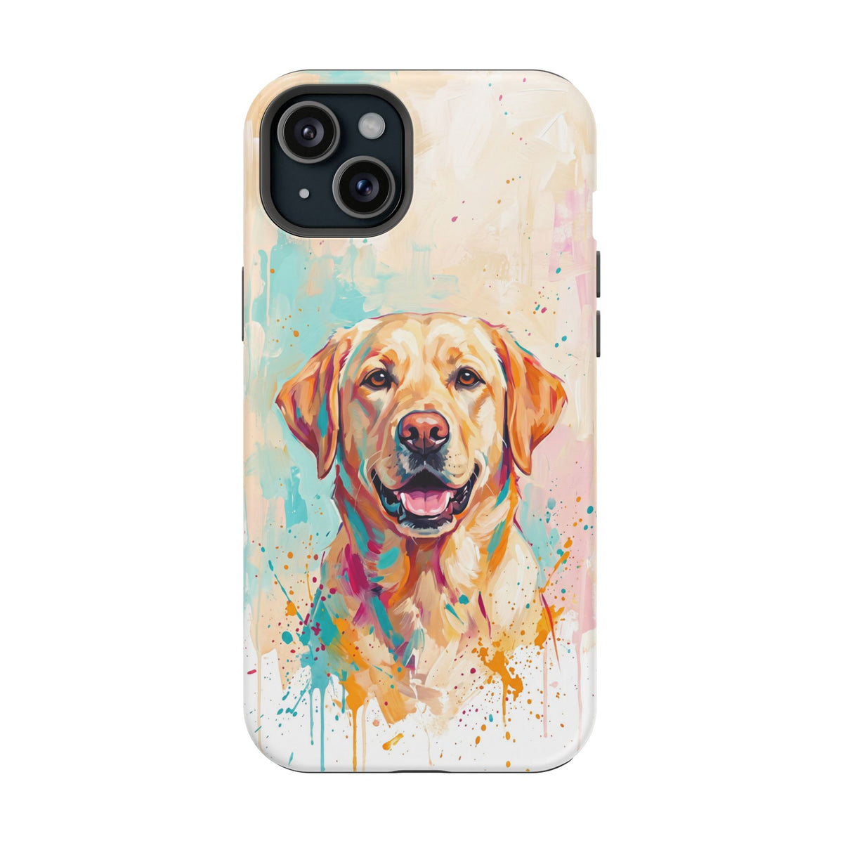 Yellow Labrador Colour Splash Phone Case — Tough Magnetic Case with Wireless Charging