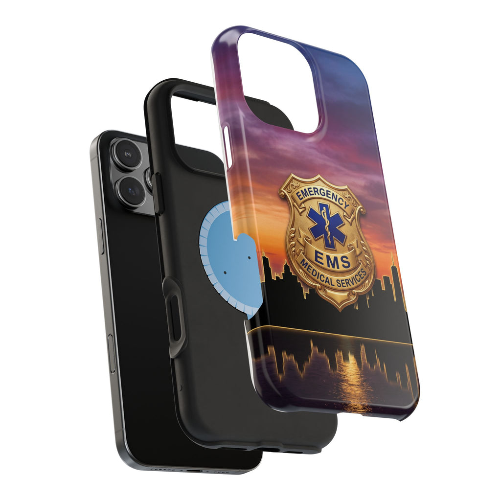 EMS Badge Sunset Skyline Phone Case — Magnetic Wireless Charging Cover