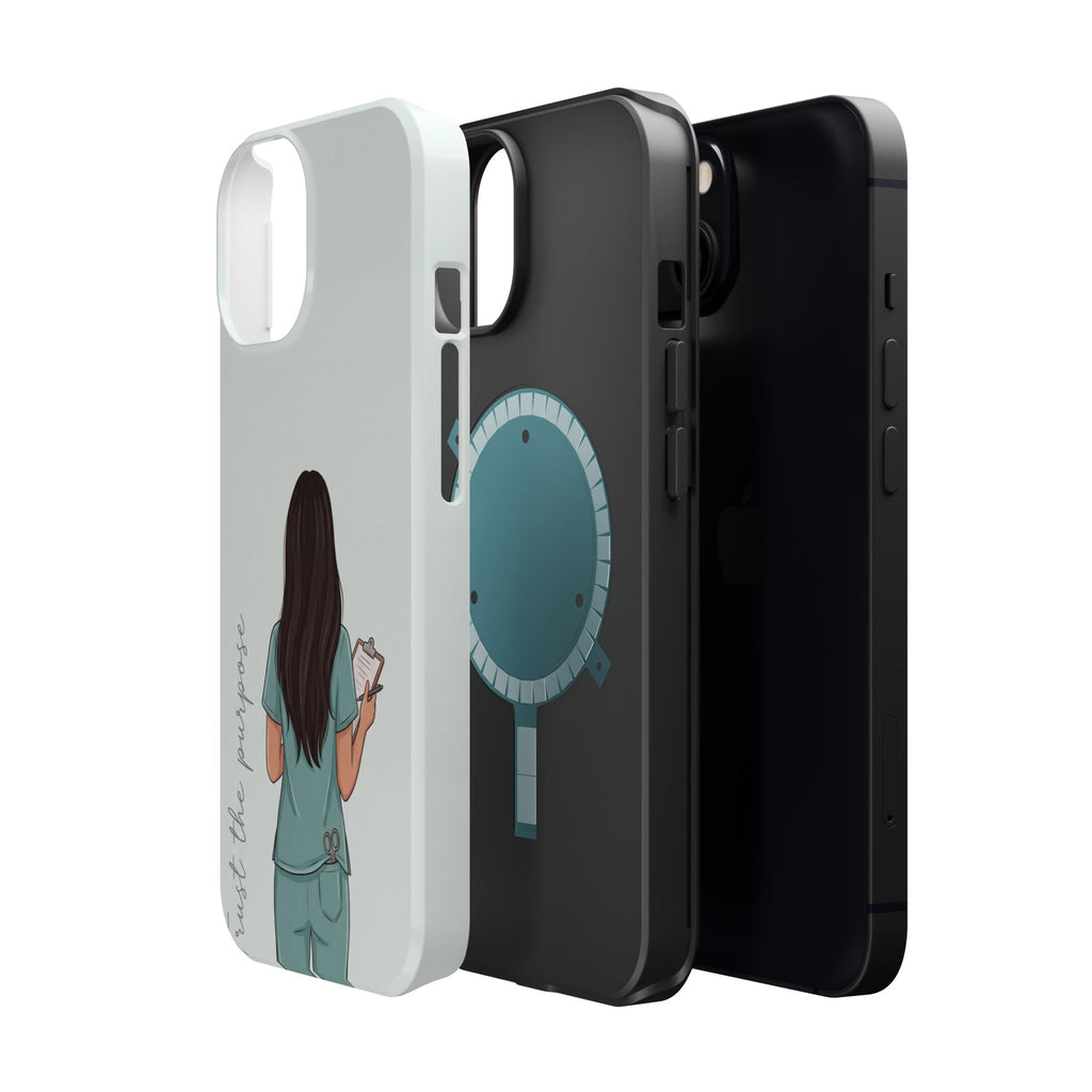 Nurse Illustration Phone Case — Impact-Resistant Wireless Charging Cover