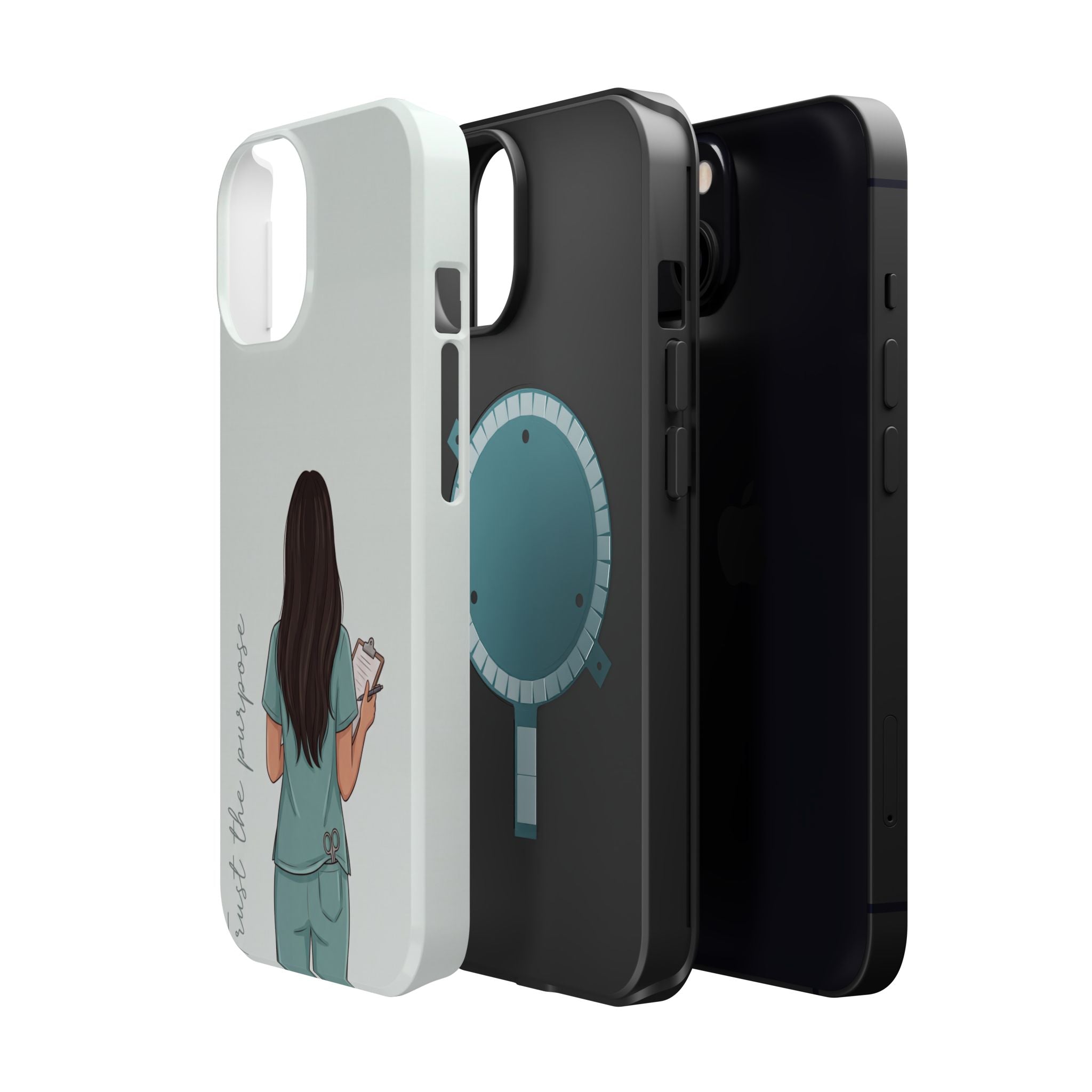 Nurse Illustration Phone Case — Impact-Resistant Wireless Charging Cover