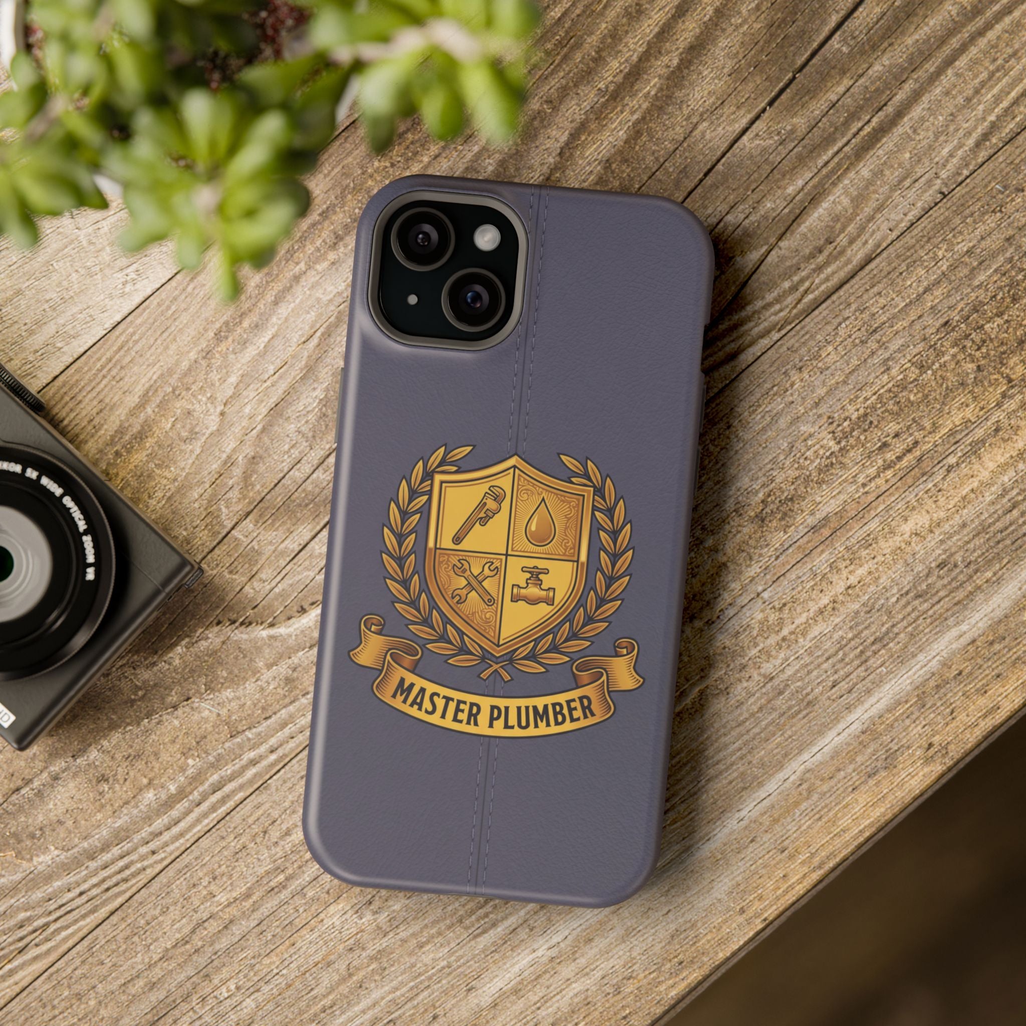 Master Plumber Crest Phone Case — Heraldic Shield Wireless Charging Cover