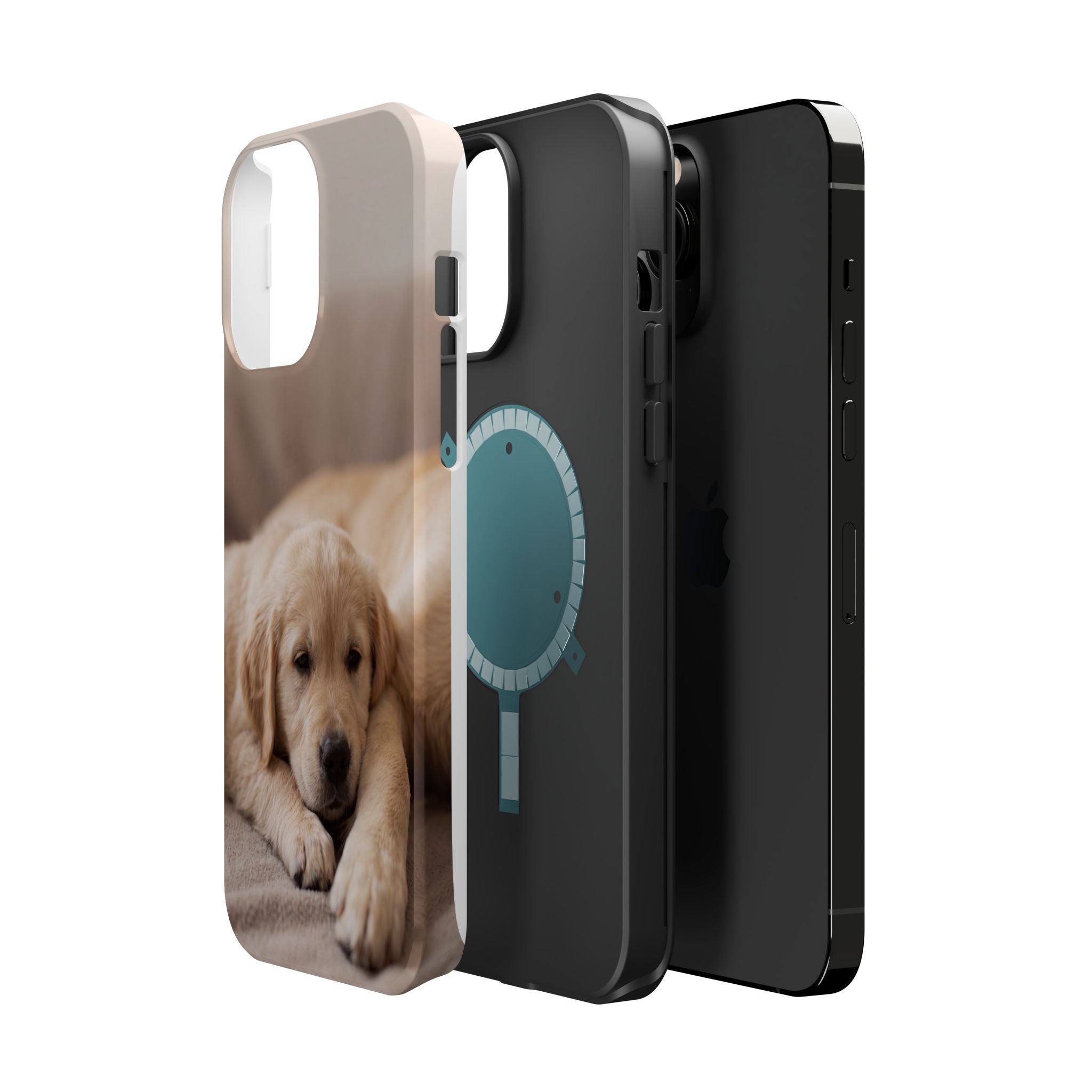Golden Retriever Puppy Phone Case — Impact-Resistant Wireless Charging Cover