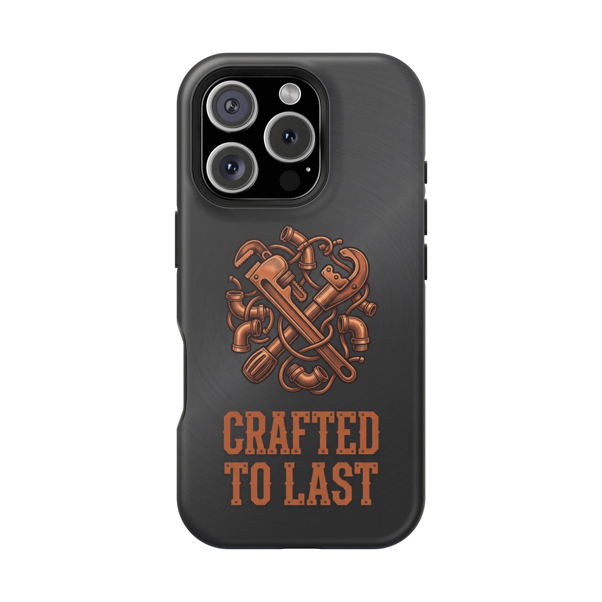 Crafted to Last Phone Case — Crossed Wrenches Wireless Charging Cover