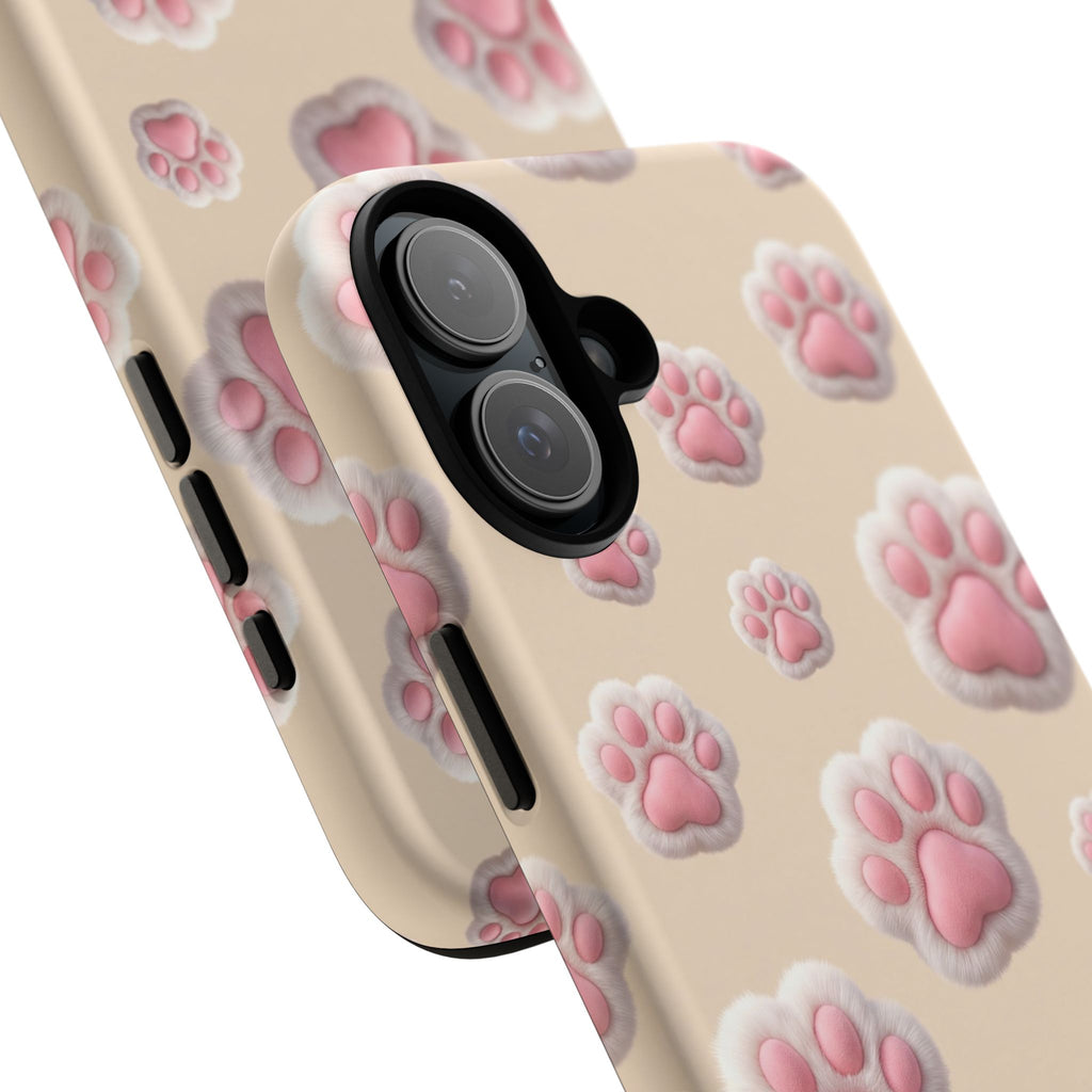 Golden Retriever Paw Print Phone Case | Cute Pink Paw Pattern for Dog Lovers | iPhone & Samsung