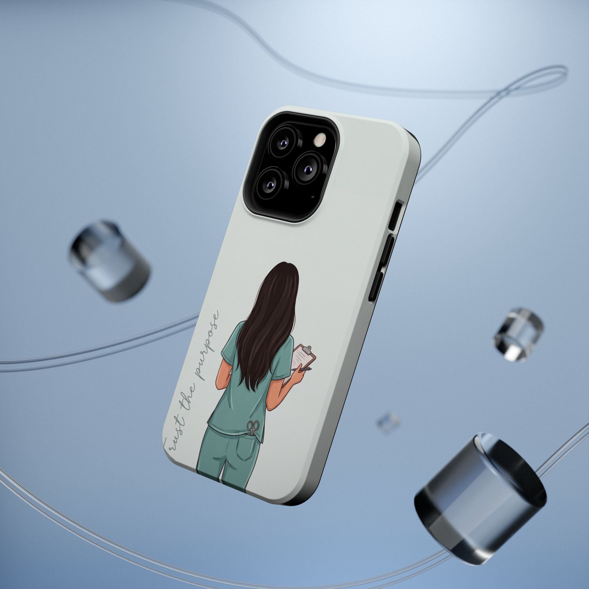 Nurse Illustration Phone Case — Impact-Resistant Wireless Charging Cover