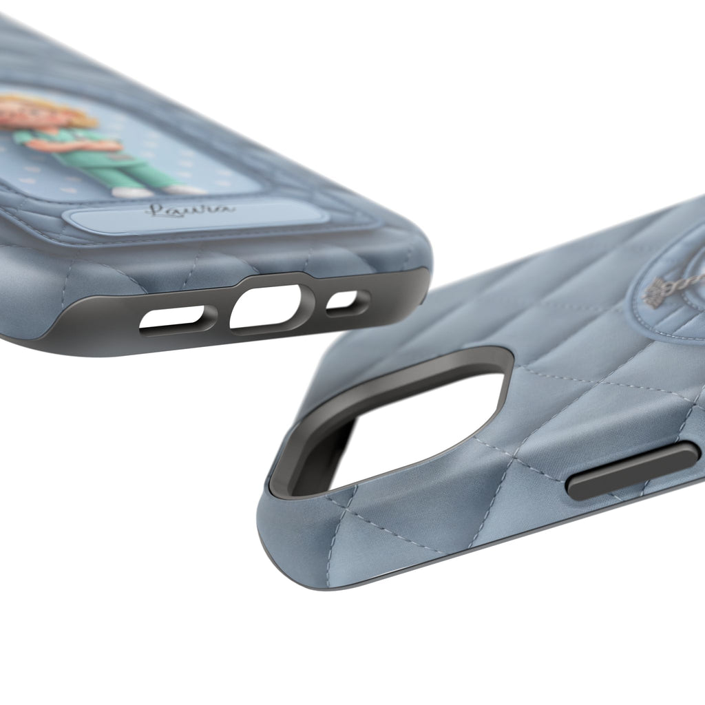 Personalized Quilted Nurse Phone Case — Wireless Charging Cover