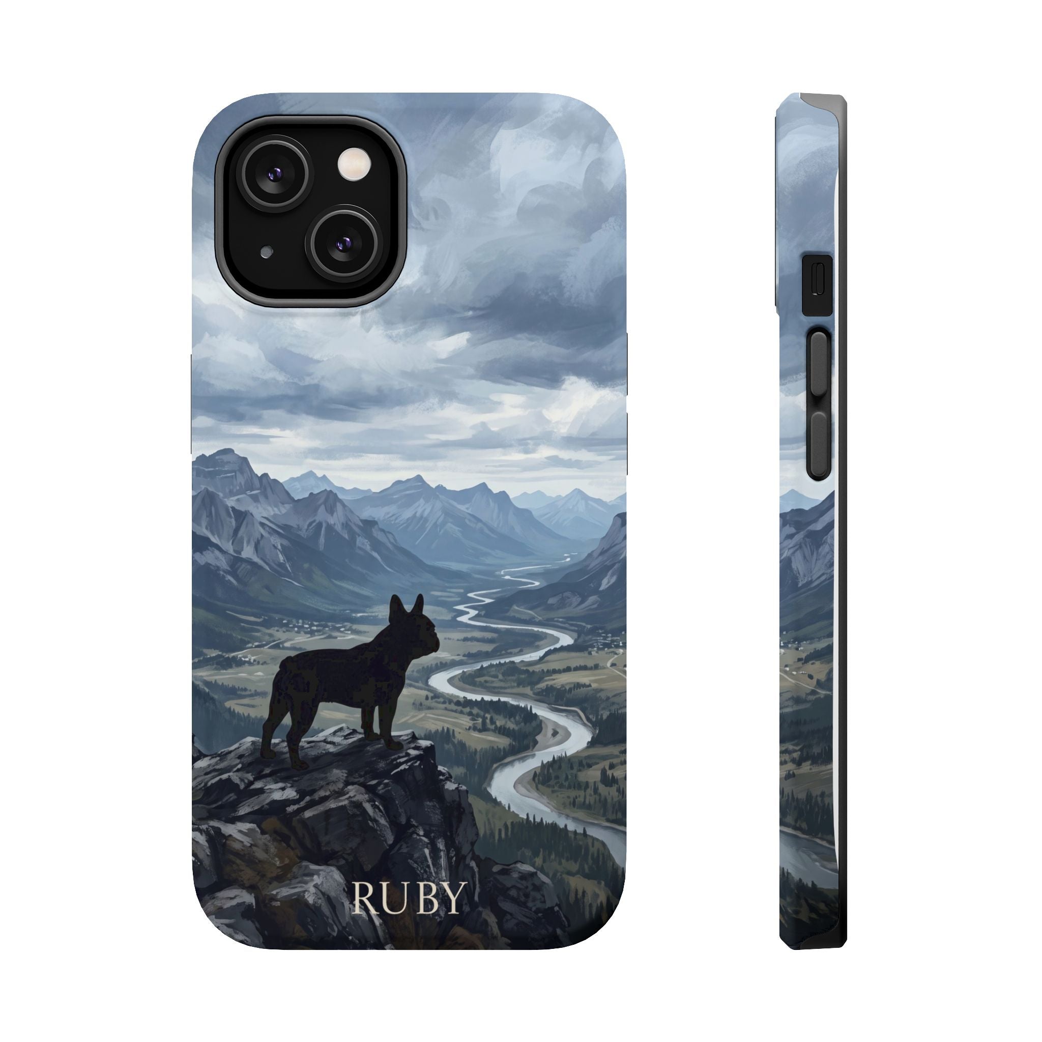 Personalized French Bulldog Mountain Valley Phone Case — Wireless Charging Cover
