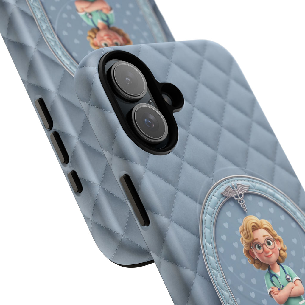 Personalized Nurse Phone Case | Quilted Badge Design, Custom Name iPhone Case