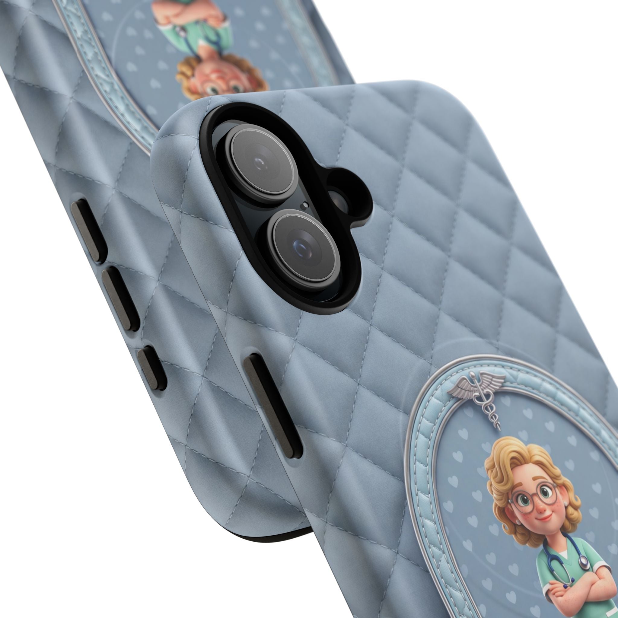Personalized Nurse Phone Case | Quilted Badge Design, Custom Name iPhone Case