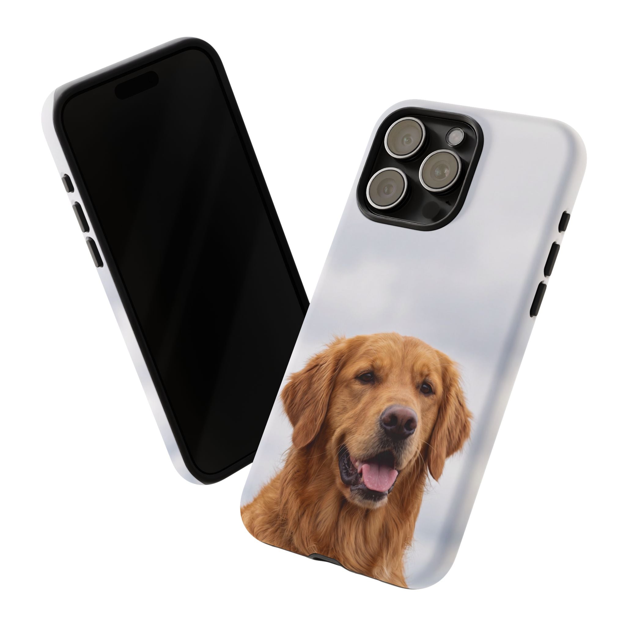 Golden Retriever Portrait Phone Case | Happy Dog Photo on Soft Sky Background | Samsung & iPhone