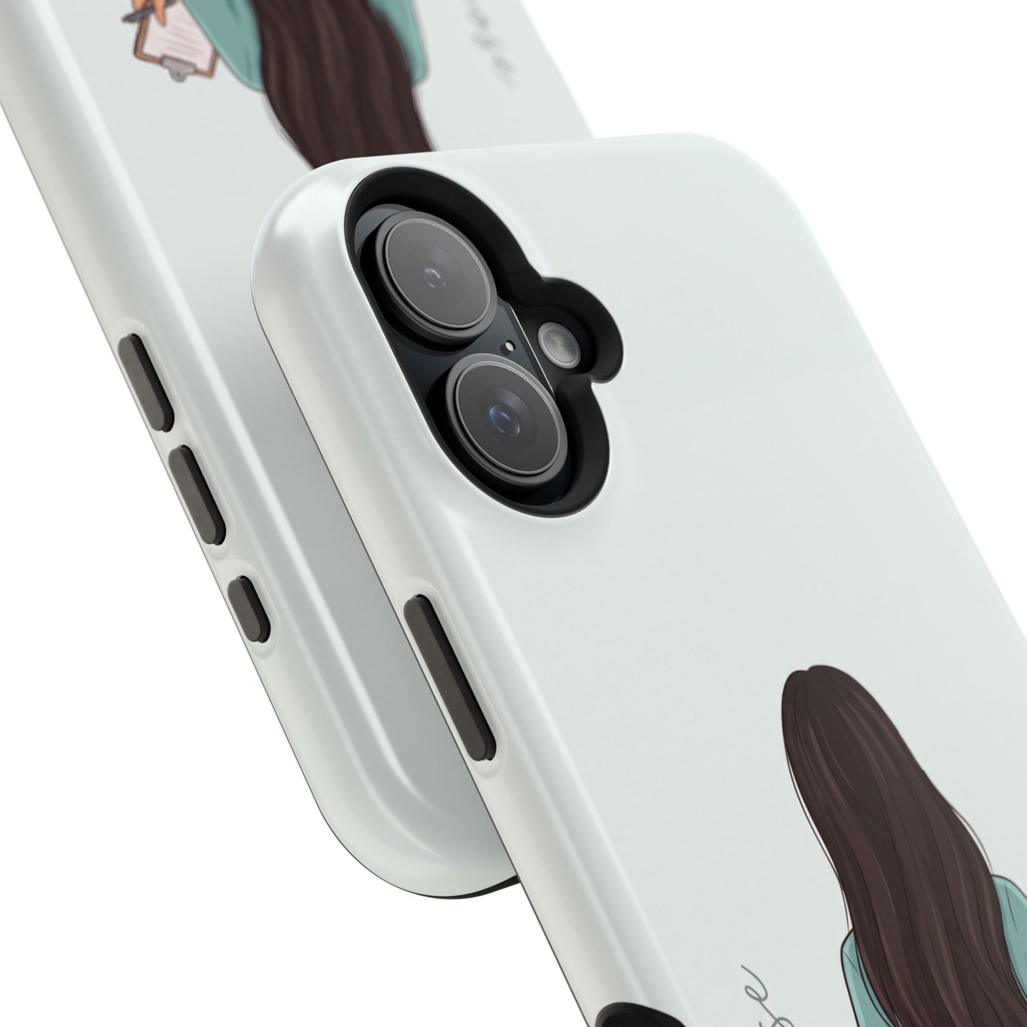 Nurse Illustration Phone Case — Impact-Resistant Wireless Charging Cover