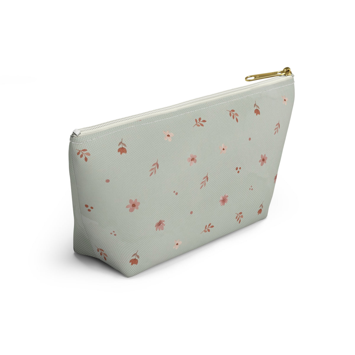 Teacher Floral Watercolor Accessory Pouch — T-Bottom Zipper Bag