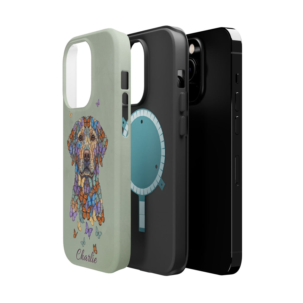 Personalized Butterfly Labrador Phone Case — Tough Magnetic Case with Wireless Charging