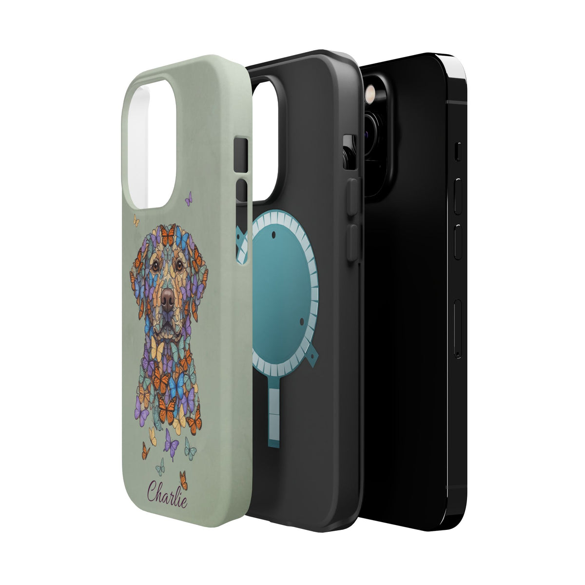 Personalized Butterfly Labrador Phone Case — Tough Magnetic Case with Wireless Charging