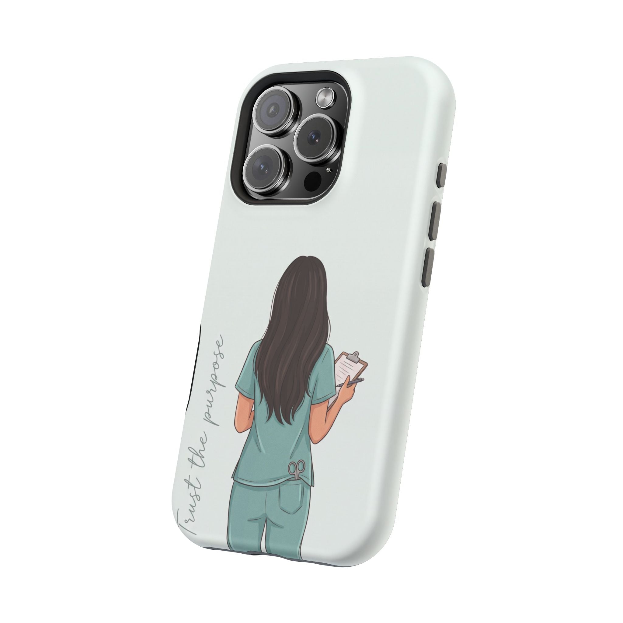 Nurse Illustration Phone Case — Impact-Resistant Wireless Charging Cover
