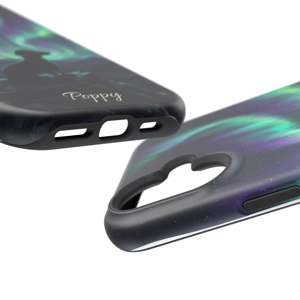 Personalized Dachshund Northern Lights Phone Case — Wireless Charging Cover