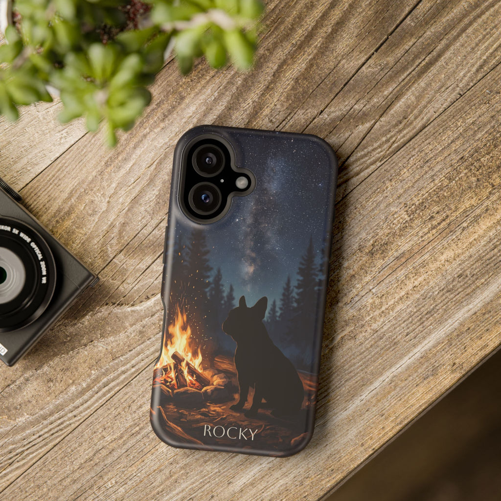 Personalized French Bulldog Campfire Phone Case — Wireless Charging Cover